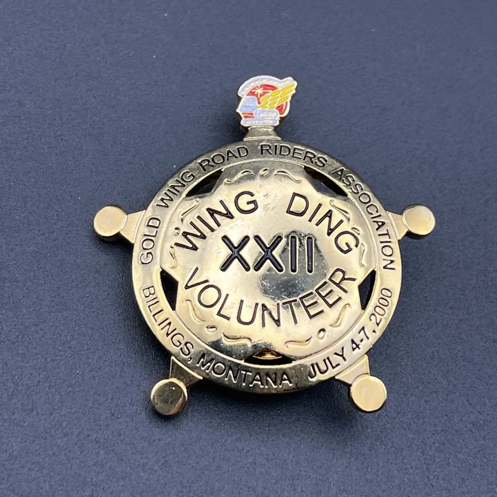 2000 Gold Wing Road Rider's Association Wing Ding‎ Volunteer Montana Badge Pin